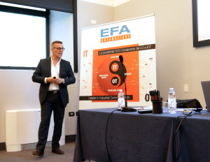 Franco Andrighetti, co-managing director di EFA, in un momento della presentazione di Ignition 8 